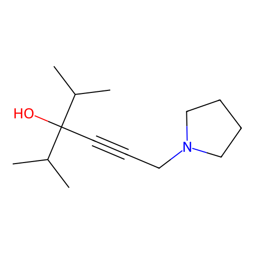 2-Methyl-3-(propan-2-yl)-6-(pyrrolidin-1-yl)hex-4-yn-3-ol structure