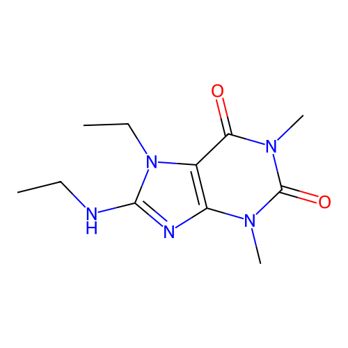7-ethyl-8-(ethylamino)-1,3-dimethyl-1H-purine-2,6(3H,7H)-dione structure