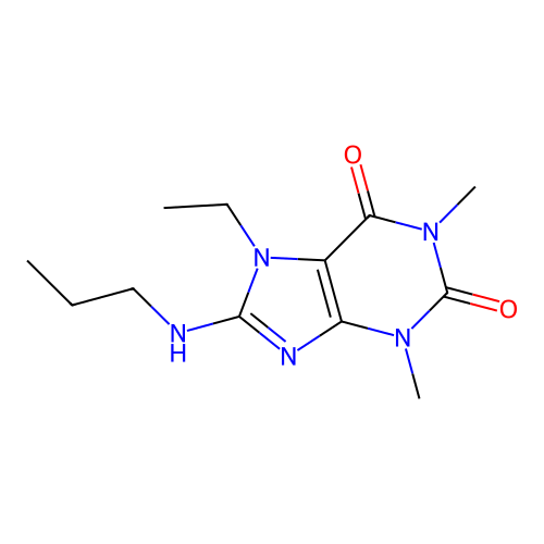 7-ethyl-1,3-dimethyl-8-(propylamino)-1H-purine-2,6(3H,7H)-dione structure