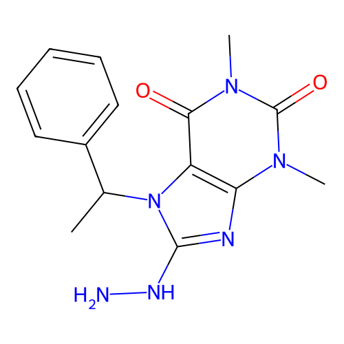 8-Hydrazino-1,3-dimethyl-7-(phenylethyl)-1,3,7-trihydropurine-2,6-dione structure