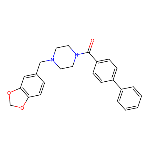[4-(1,3-Benzodioxol-5-ylmethyl)piperazin-1-yl](biphenyl-4-yl)methanone structure