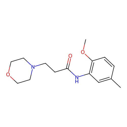 N-(2-methoxy-5-methylphenyl)-3-(morpholin-4-yl)propanamide structure