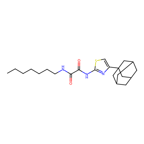 N~1~-[4-(1-adamantyl)-1,3-thiazol-2-yl]-N~2~-heptylethanediamide structure