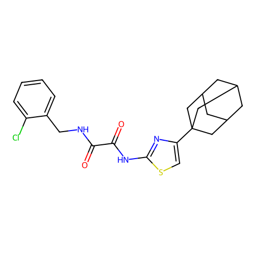 N-(4-Adamantan-1-yl-thiazol-2-yl)-N'-(2-chloro-benzyl)-oxalamide structure