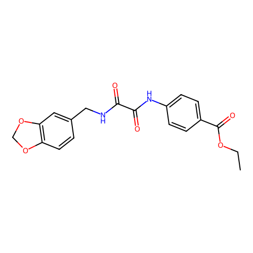 Ethyl 4-({[(1,3-benzodioxol-5-ylmethyl)amino](oxo)acetyl}amino)benzoate structure