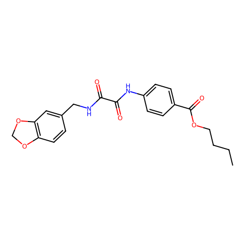 Butyl 4-({[(1,3-benzodioxol-5-ylmethyl)amino](oxo)acetyl}amino)benzoate structure