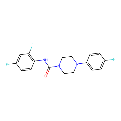 N-(2,4-difluorophenyl)-4-(4-fluorophenyl)piperazine-1-carboxamide structure