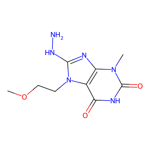8-Hydrazino-7-(2-methoxyethyl)-3-methyl-1,3,7-trihydropurine-2,6-dione structure