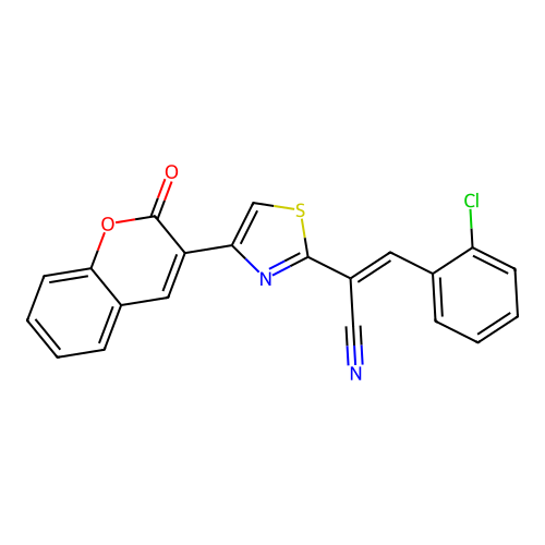3-(2-Chloro-phenyl)-2-(4-(2-oxo-2H-chromen-3-YL)-thiazol-2-YL)-acrylonitrile structure