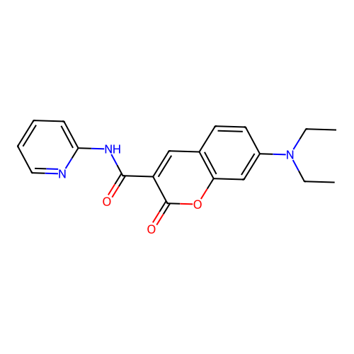 7-(diethylamino)-2-oxo-N-(pyridin-2-yl)-2H-chromene-3-carboxamide structure