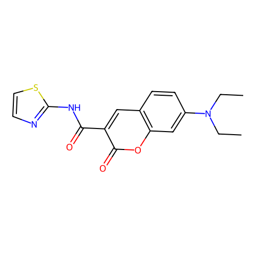 7-(diethylamino)-2-oxo-N-(1,3-thiazol-2-yl)-2H-chromene-3-carboxamide structure