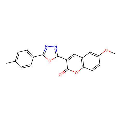 6-methoxy-3-[5-(4-methylphenyl)-1,3,4-oxadiazol-2-yl]-2H-chromen-2-one structure
