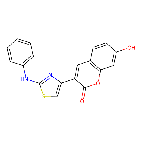 7-hydroxy-3-[2-(phenylamino)-1,3-thiazol-4-yl]-2H-chromen-2-one structure