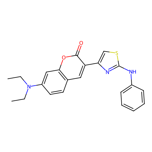 7-(diethylamino)-3-[2-(phenylamino)-1,3-thiazol-4-yl]-2H-chromen-2-one structure