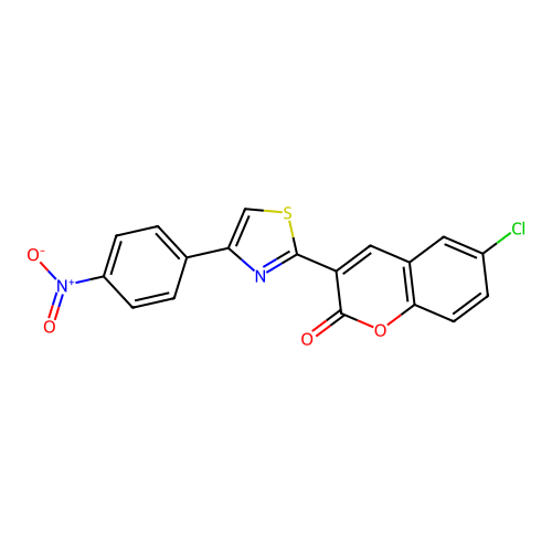 6-chloro-3-[4-(4-nitrophenyl)-1,3-thiazol-2-yl]-2H-chromen-2-one structure