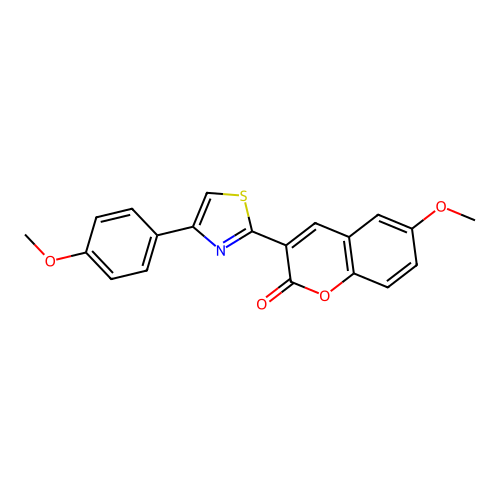 6-methoxy-3-[4-(4-methoxyphenyl)-1,3-thiazol-2-yl]-2H-chromen-2-one structure