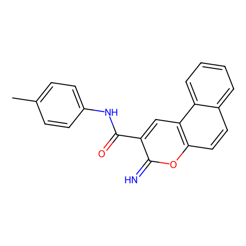 3-imino-N-(4-methylphenyl)-3H-benzo[f]chromene-2-carboxamide structure