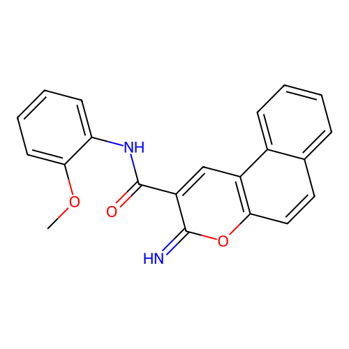 3-imino-N-(2-methoxyphenyl)-3H-benzo[f]chromene-2-carboxamide structure