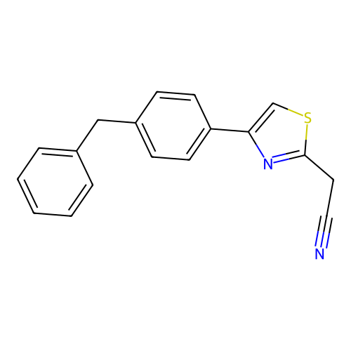 2-(4-(4-Benzylphenyl)thiazol-2-yl)acetonitrile structure