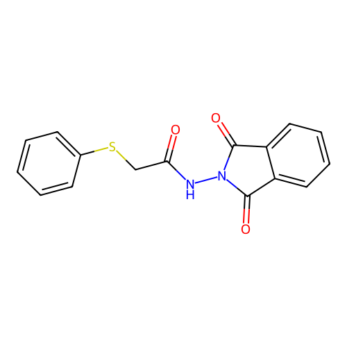 N-(1,3-dioxoisoindol-2-yl)-2-phenylsulfanylacetamide structure