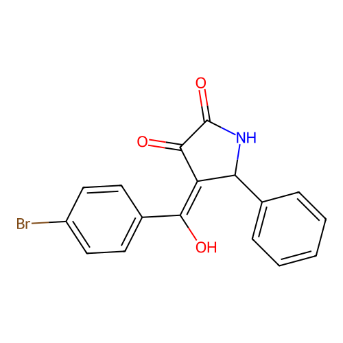 (4E)-4-[(4-bromophenyl)(hydroxy)methylidene]-5-phenylpyrrolidine-2,3-dione structure