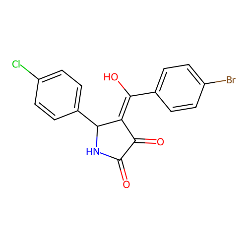 4-(4-bromobenzoyl)-5-(4-chlorophenyl)-3-hydroxy-1H-pyrrol-2(5H)-one structure
