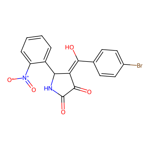 4-(4-bromobenzoyl)-3-hydroxy-5-(2-nitrophenyl)-1H-pyrrol-2(5H)-one structure