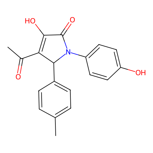 4-Acetyl-3-hydroxy-1-(4-hydroxy-phenyl)-5-p-tolyl-1,5-dihydro-pyrrol-2-one structure