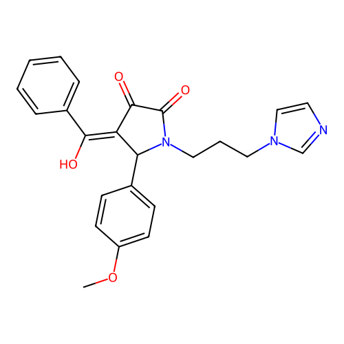 1-(3-(1H-imidazol-1-yl)propyl)-4-benzoyl-3-hydroxy-5-(4-methoxyphenyl)-1H-pyrrol-2(5H)-one structure