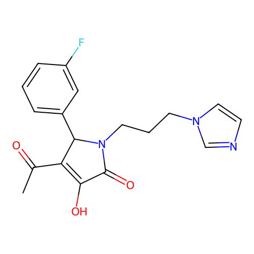 3-acetyl-2-(3-fluorophenyl)-4-hydroxy-1-(3-imidazol-1-ylpropyl)-2H-pyrrol-5-one structure