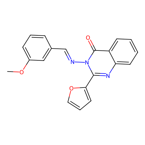2-(2-furyl)-3-[(3-methoxybenzylidene)amino]-4(3H)-quinazolinone structure