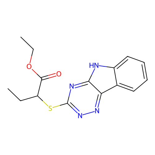 ethyl 2-(5H-[1,2,4]triazino[5,6-b]indol-3-ylsulfanyl)butanoate structure