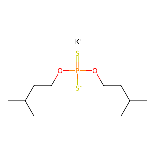 Potassium bis(3-methylbutoxy)-sulfanylidene-sulfido-lambda5-phosphane structure