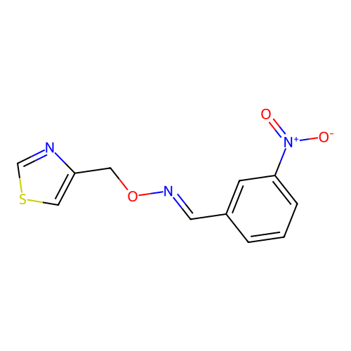(E)-1-(3-nitrophenyl)-N-(1,3-thiazol-4-ylmethoxy)methanimine structure