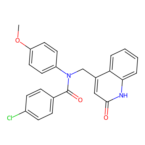 4-chloro-N-((2-hydroxyquinolin-4-yl)methyl)-N-(4-methoxyphenyl)benzamide structure