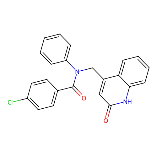 4-chloro-N-[(2-oxo-1,2-dihydroquinolin-4-yl)methyl]-N-phenylbenzamide structure