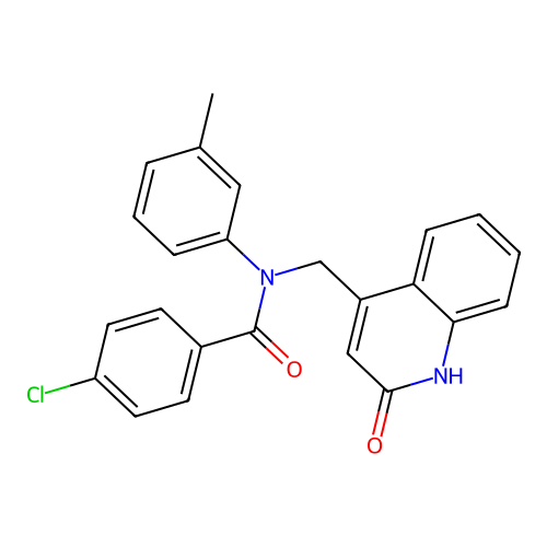4-chloro-N-[(2-hydroxyquinolin-4-yl)methyl]-N-(3-methylphenyl)benzamide structure