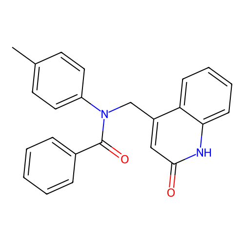 N-(4-methylphenyl)-N-[(2-oxo-1,2-dihydroquinolin-4-yl)methyl]benzamide structure