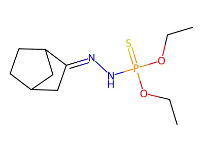 2-(Diethoxyphosphinothioylhydrazinylidene)bicyclo[2.2.1]heptane structure