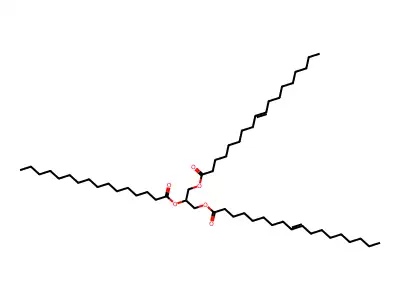 2-(Hexadecanoyloxy)-3-(octadec-9-enoyloxy)propyl octadec-9-enoate structure