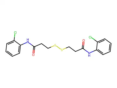3-{[3-(2-chloroanilino)-3-oxopropyl]disulfanyl}-N-(2-chlorophenyl)propanamide structure