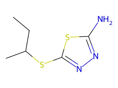 5-((1-Methylpropyl)thio)-1,3,4-thiadiazol-2-amine structure