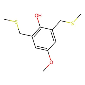 4-Methoxy-2,6-bis(methylsulfanylmethyl)phenol structure