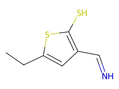 2-Thiophenethiol, 5-ethyl-3-(iminomethyl)- structure