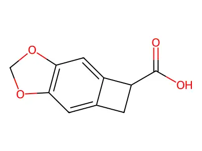 5,6-Dihydrocyclobuta[4,5]benzo[1,2-d][1,3]dioxole-5-carboxylic acid structure