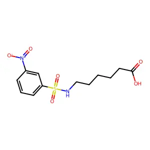 Hexanoic acid, 6-(((3-nitrophenyl)sulfonyl)amino)- structure