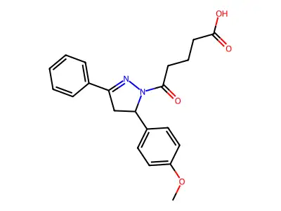 5-[5-(4-Methoxy-phenyl)-3-phenyl-4,5-dihydro-pyrazol-1-yl]-5-oxo-pentanoic acid structure