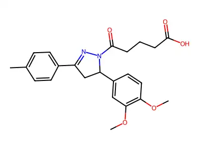 5-[5-(3,4-Dimethoxy-phenyl)-3-p-tolyl-4,5-dihydro-pyrazol-1-yl]-5-oxo-pentanoic structure