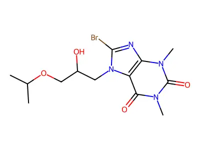 8-bromo-7-(2-hydroxy-3-isopropoxypropyl)-1,3-dimethyl-1H-purine-2,6(3H,7H)-dione structure