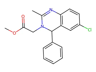 Methyl 2-(6-chloro-2-methyl-4-phenyl-3,4-dihydroquinazolin-3-yl)acetate structure